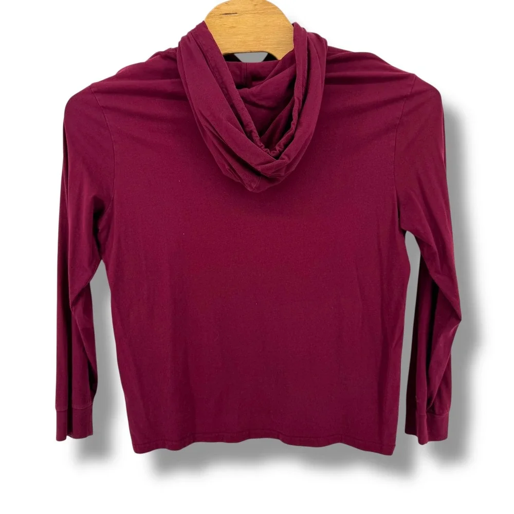 Polo Ralph Lauren Men's Burgundy‎ Long Sleeve Hooded T-Shirt Tee Large